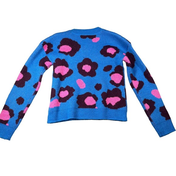 NEW! Lilly Pulitzer Ferrara Sweater Growl and Prowl Jacquard Blue Pink‎ SZ XXS - Picture 3 of 8